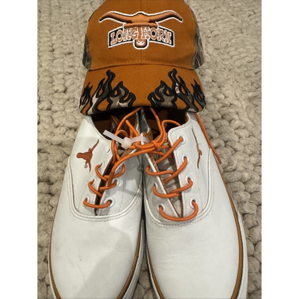 Texas Longhorn Bundle Shoes And Hat Size 7.5 Womens Sneakers White